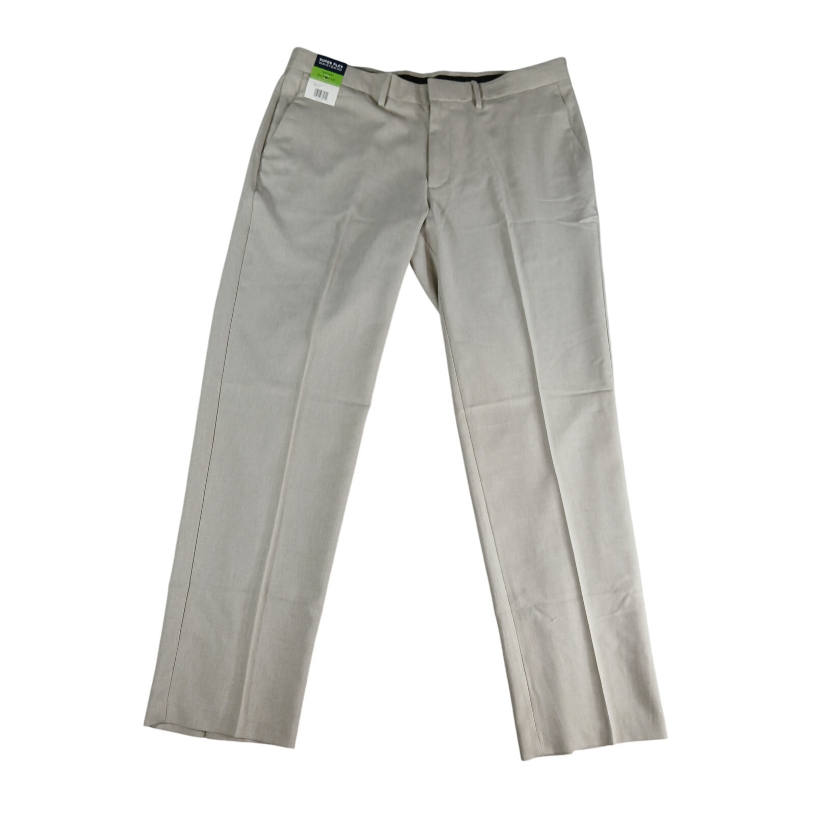 Kenneth Cole Slacks Mens 36x30 Beige Slim Fit Stretch Flex Waist Business Nwt